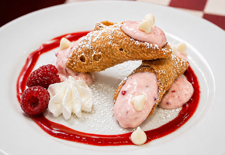 White Chocolate Raspberry Cannoli from Eddie's Italian Eatery
